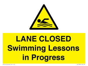 LANE CLOSED Swimming Lessons in Progress
